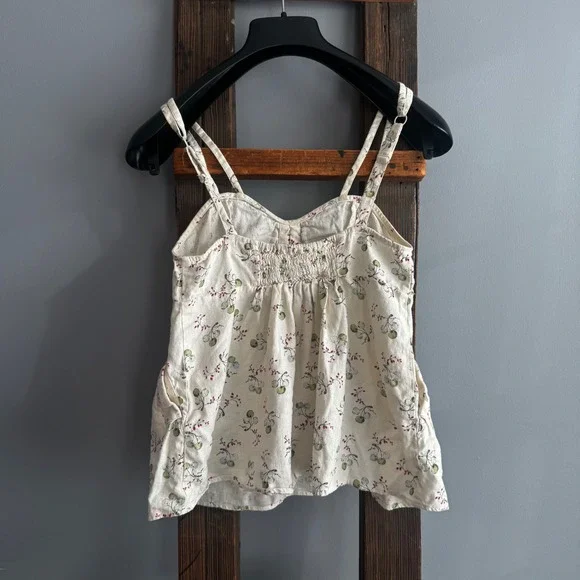 Anthropologie Womens Sz Small Floral Babydoll Top Linen Cottagecore Y2K - Picture 9 of 9